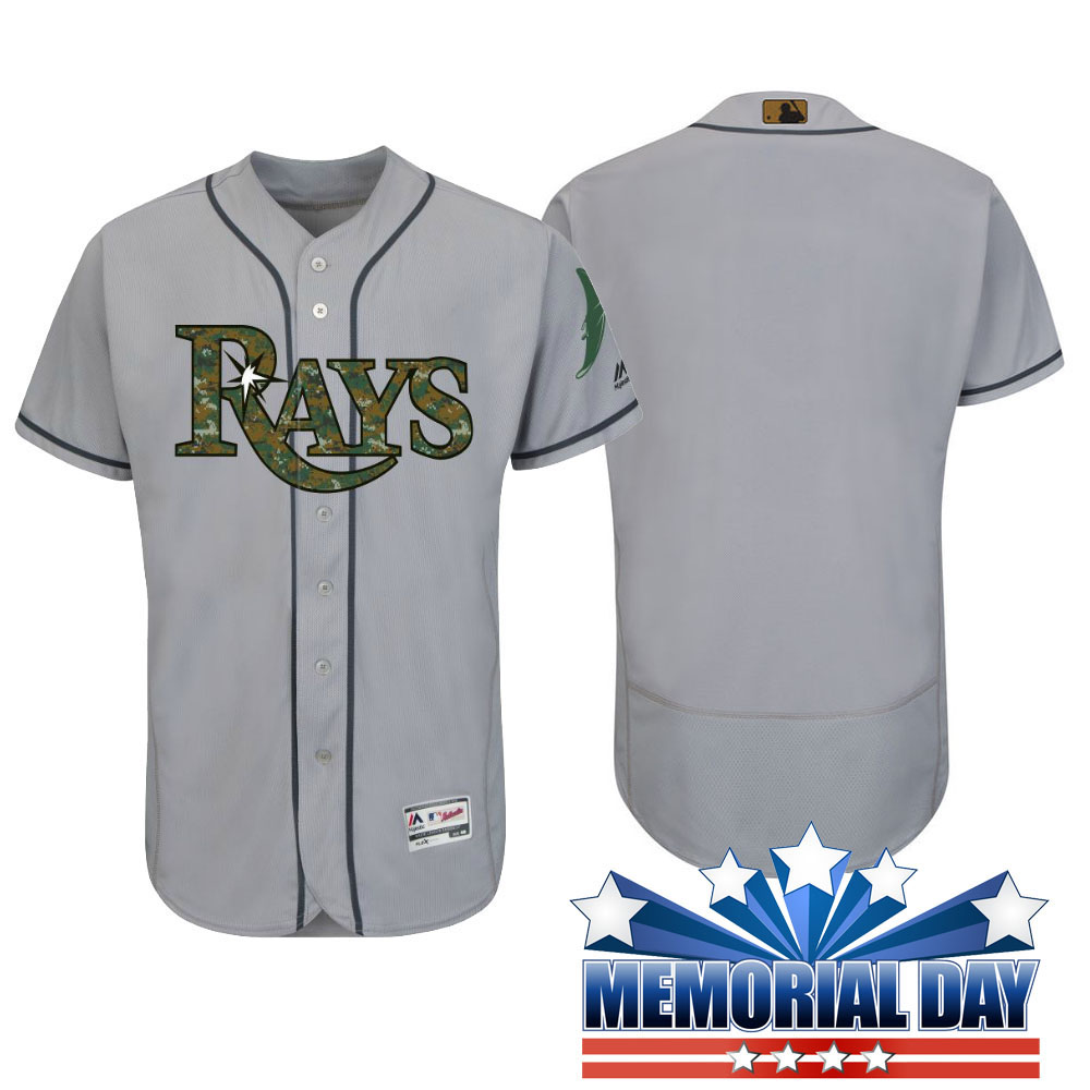 Tampa Bay Rays Memorial Day Gray Camo Flex Base Team Jersey