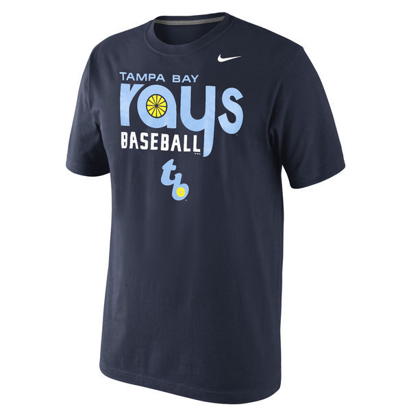 Tampa Bay Rays Navy Home Practice Team Logo T-Shirt