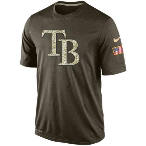 Tampa Bay Rays Olive Camo Team Logo Baseball T-Shirt