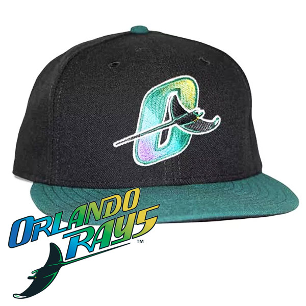 R.I.P. Orlando Rays Throwback Black/Green Rainbow Logo Fitted Cap