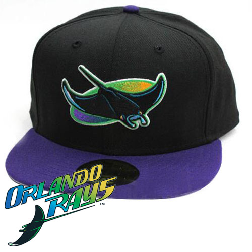 R.I.P. Orlando Rays Throwback Black/Purple Rainbow Logo Fitted Cap