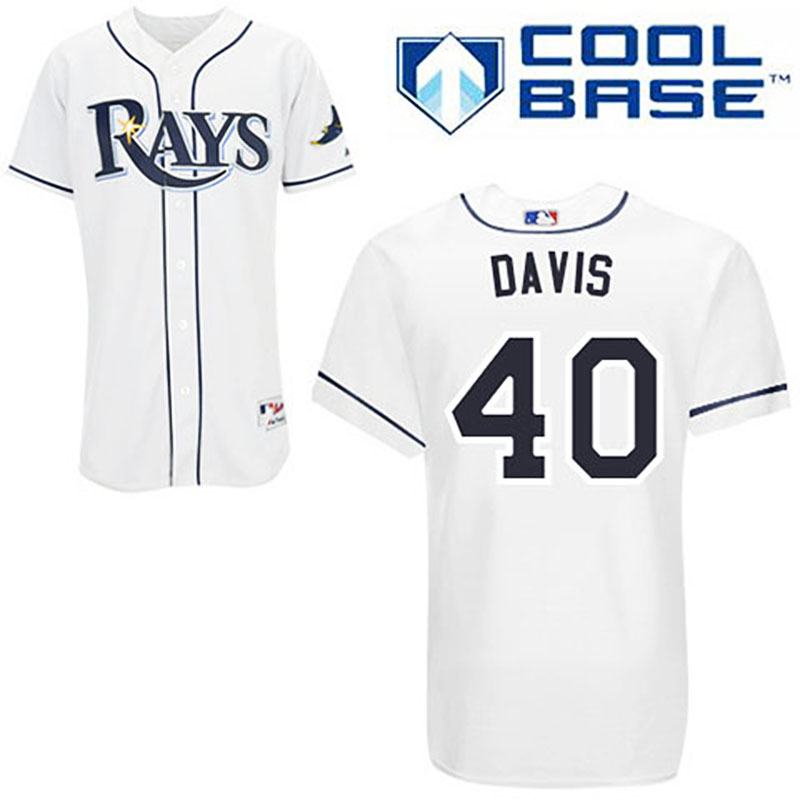 Tampa Bay Rays #40 Wade Davis White Home Cool Base Jersey