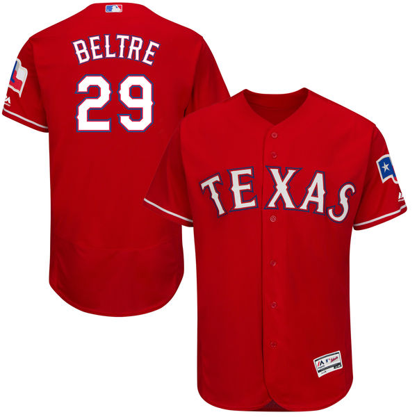 Texas Rangers #29 Adrian Beltre Scarlet Flexbase Authentic Collection Jersey