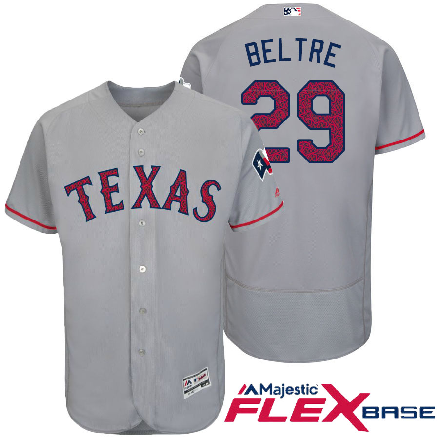 Texas Rangers #29 Adrian Beltre Gray Stars & Stripes 2016 Independence Day Flex Base Jersey