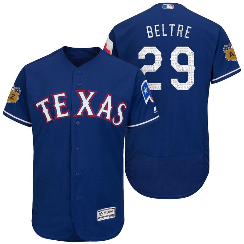 Texas Rangers Adrian Beltre #29 Royal 2017 Spring Training Cactus League Patch Authentic Collection Flex Base Jersey