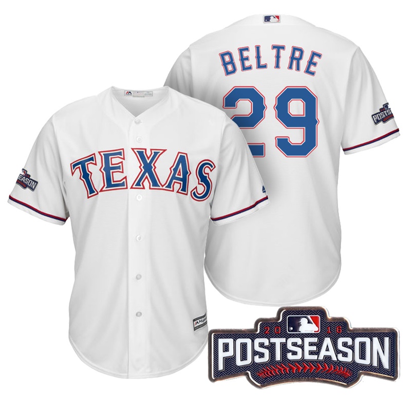 Texas Rangers Adrian Beltre #29 AL West Division Champions White 2016 Postseason Patch Cool Base Jersey