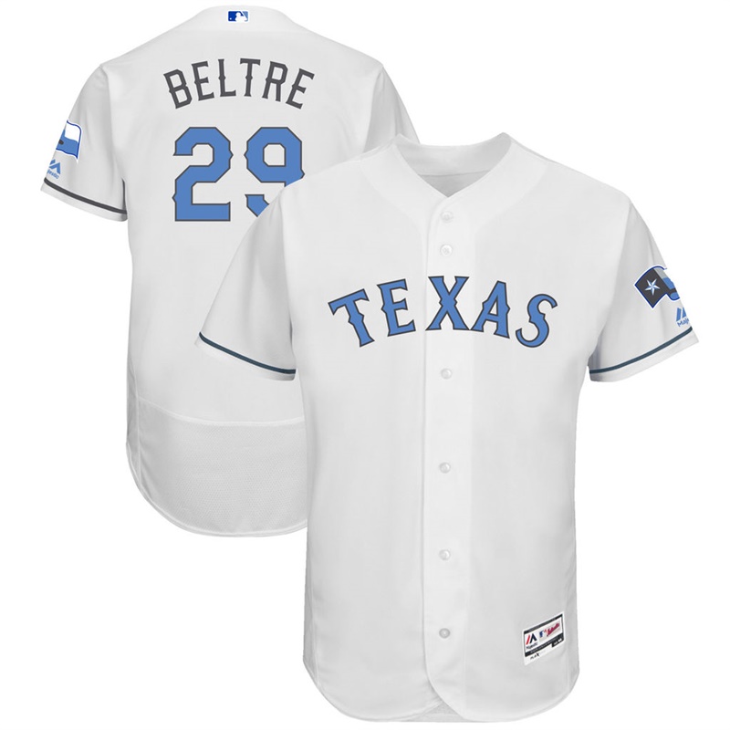 Adrian Beltre #29 Men Texas Rangers 2017 Father's Day White Flex Base Jersey