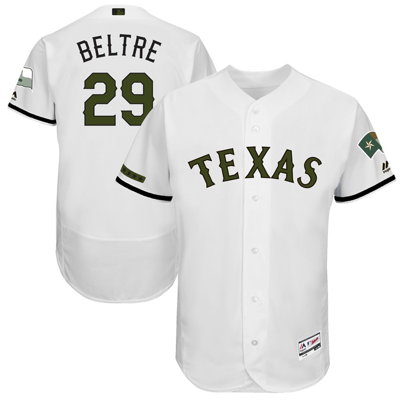 Adrian Beltre #29 Men Texas Rangers 2017 Memorial Day White Flex Base Jersey