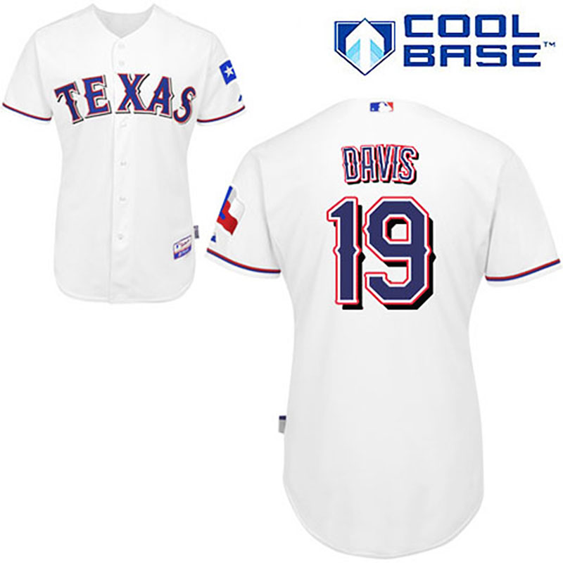 Texas Rangers #19 Chris Davis White Home Cool Base Jersey