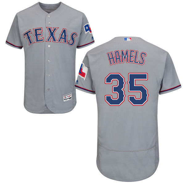 Texas Rangers Cole Hamels #35 Majestic Gray Authentic Collection Flexbase Jersey