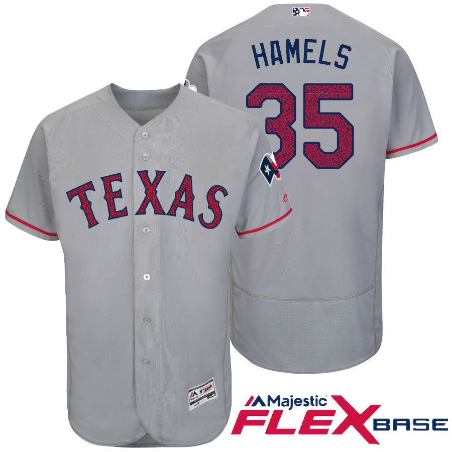 Texas Rangers #35 Cole Hamels Gray Stars & Stripes 2016 Independence Day Flex Base Jersey