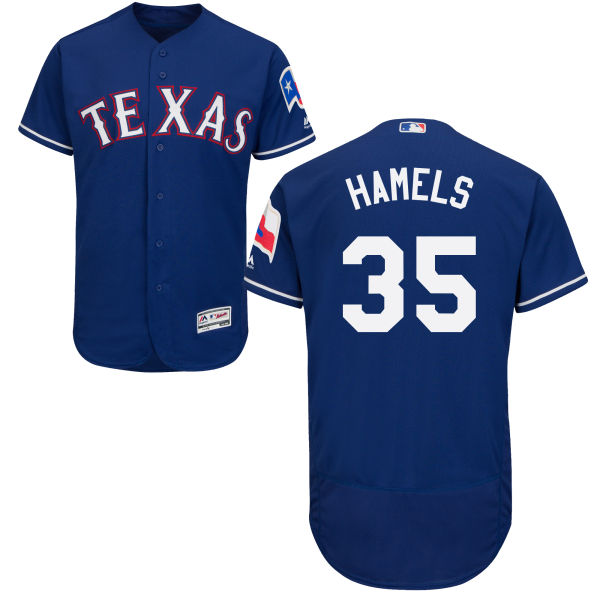 Texas Rangers Cole Hamels #35 Majestic Royal Authentic Collection Flexbase Jersey