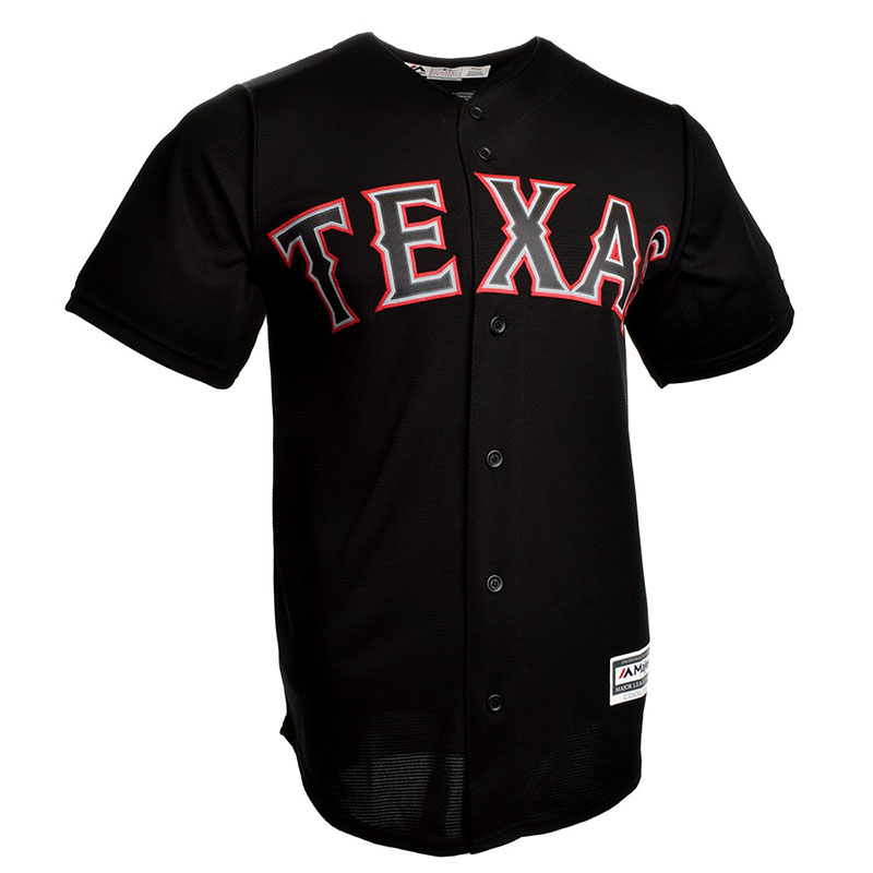 Texas Rangers Cool Base Black on Black Color Pop Jersey