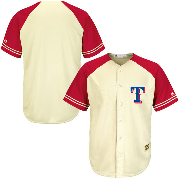 Texas Rangers Cream/Red Cool Base Ivory Fashion Team Jersey