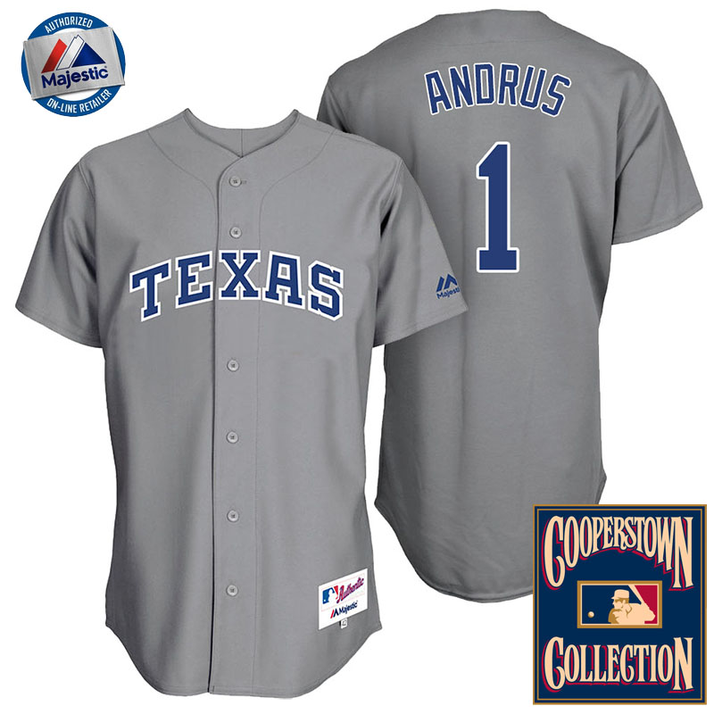 Texas Rangers #1 Elvis Andrus Gray Turn Back The Clock Throwback Jersey