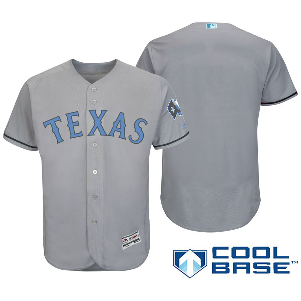 Texas Rangers 2016 Father's Day Gray Cool Base Team Jersey