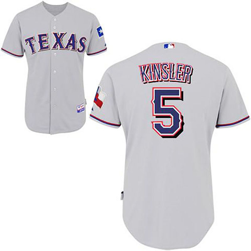 Texas Rangers #5 Ian Kinsler Grey Road Jersey