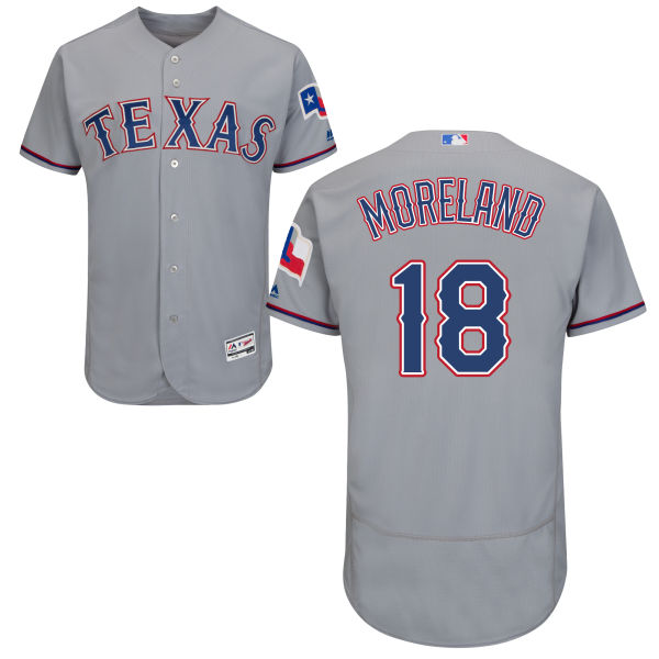 Texas Rangers Mitch Moreland #18 Majestic Gray Authentic Collection Flexbase Jersey