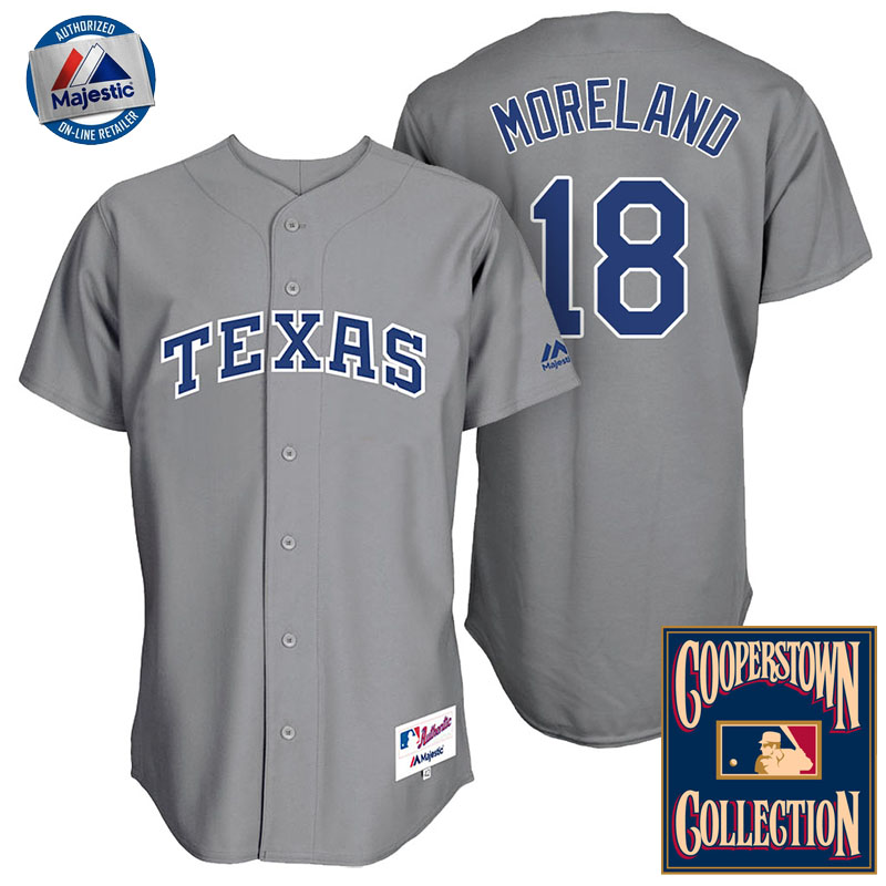 Texas Rangers #18 Mitch Moreland Gray Turn Back The Clock Throwback Jersey