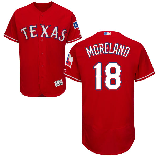 Texas Rangers Mitch Moreland #18 Majestic Red Authentic Collection Flexbase Jersey