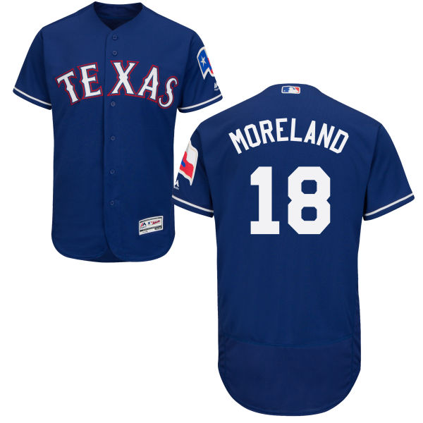 Texas Rangers Mitch Moreland #18 Majestic Royal Authentic Collection Flexbase Jersey