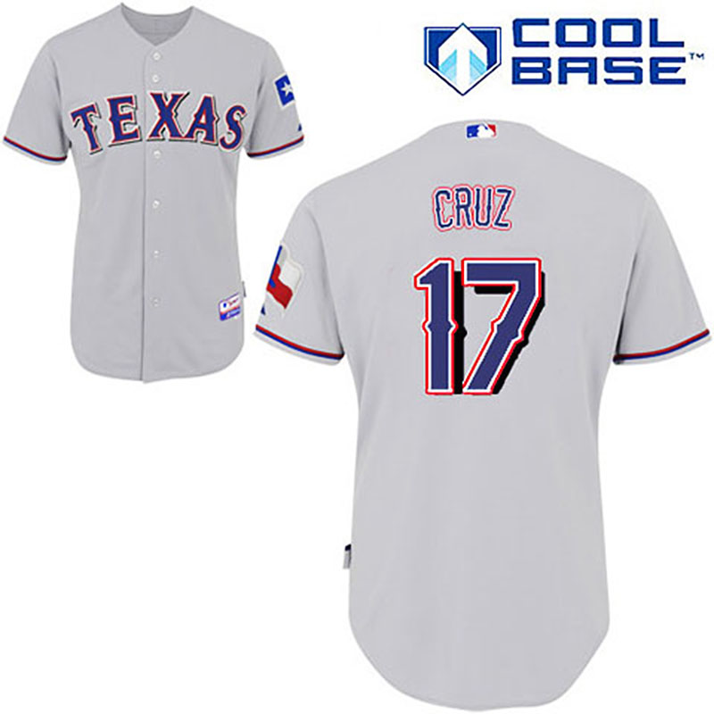 Texas Rangers #17 Nelson Cruz Grey Jersey