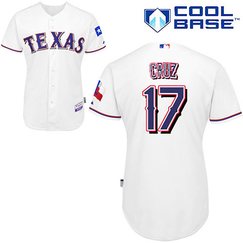 Texas Rangers #17 Nelson Cruz White Home Cool Base Jersey