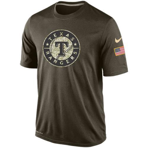 Texas Rangers Olive Camo Team Logo Baseball T-Shirt