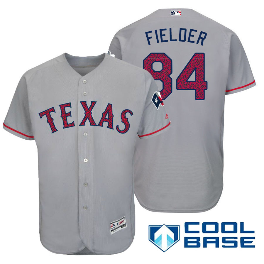 Texas Rangers #84 Prince Fielder Gray Stars & Stripes 2016 Independence Day Cool Base Jersey