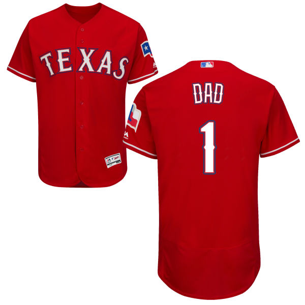 Texas Rangers Majestic Red Father's Day Gift Authentic Jersey