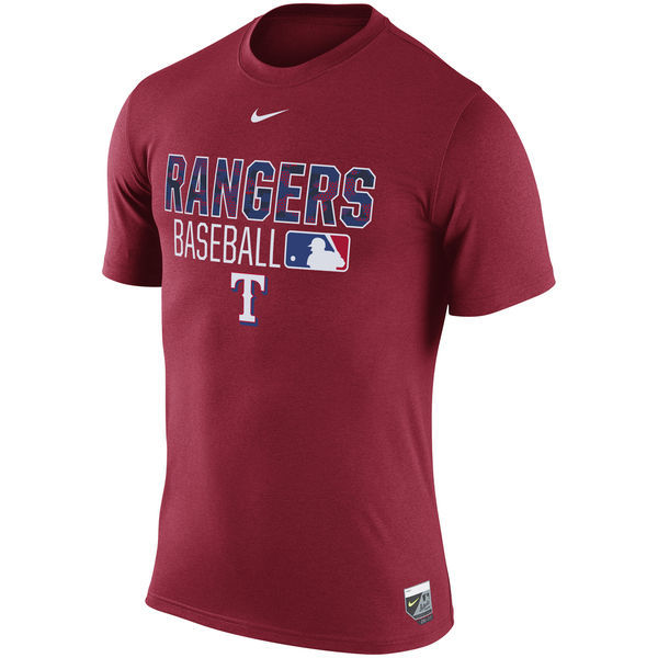 Texas Rangers Red Wordmark Issue Performance T-Shirt