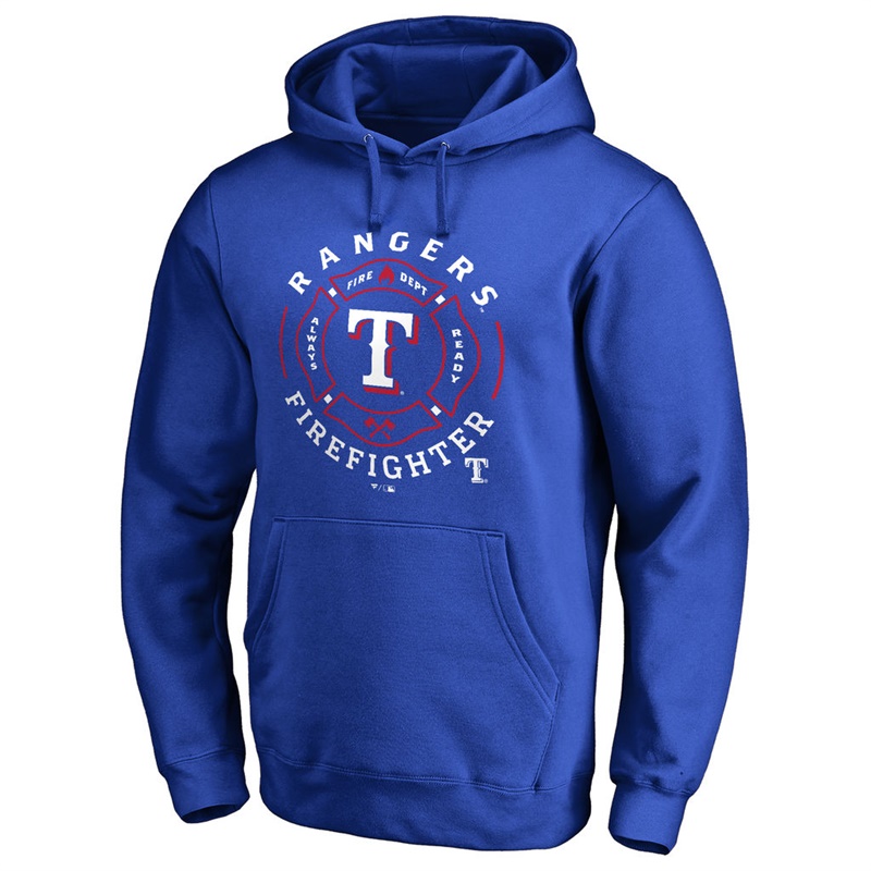 Texas Rangers Royal Firefighter Aunthetic Pullover Hoodie