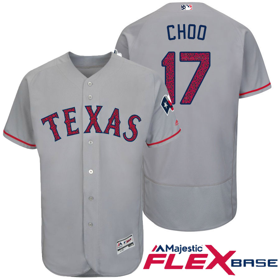 Texas Rangers #17 Shin-soo Choo Gray Stars & Stripes 2016 Independence Day Flex Base Jersey