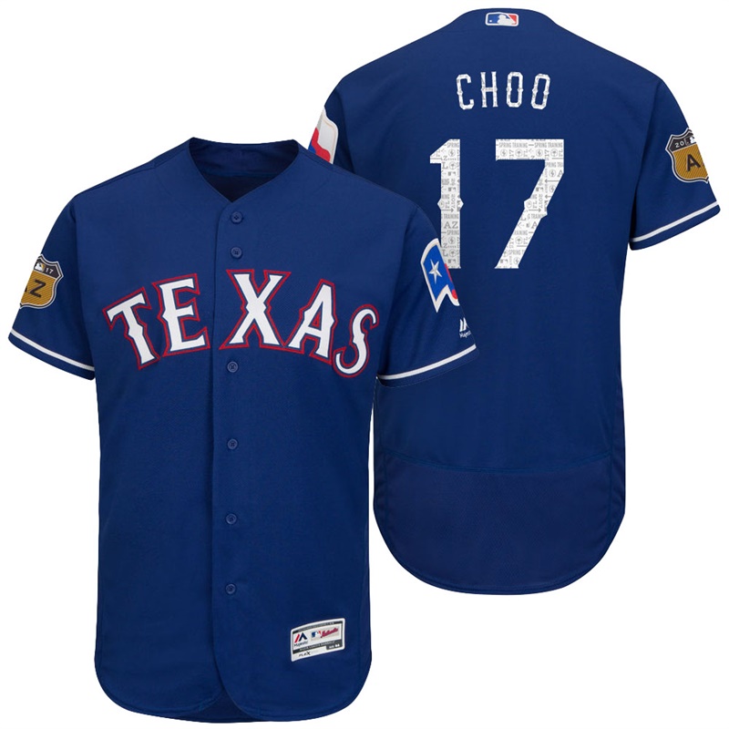 Texas Rangers Shin-soo Choo #17 Royal 2017 Spring Training Cactus League Patch Authentic Collection Flex Base Jersey