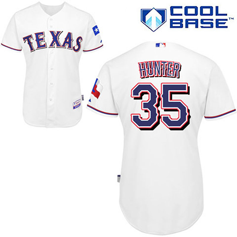 Texas Rangers #35 Tommy Hunter White Home Cool Base Jersey