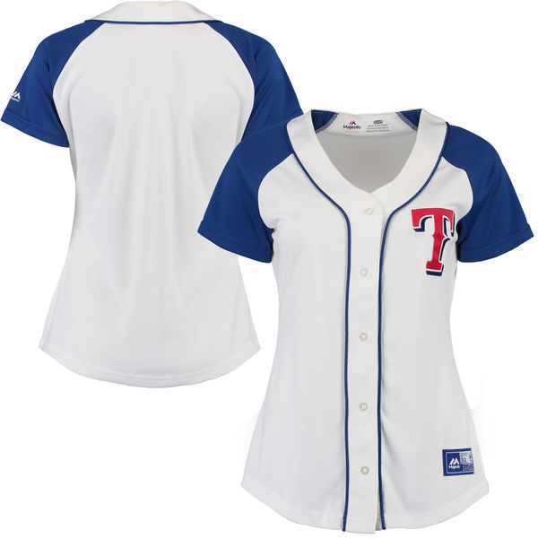 Women's Texas Rangers Majestic White Fashion Jersey