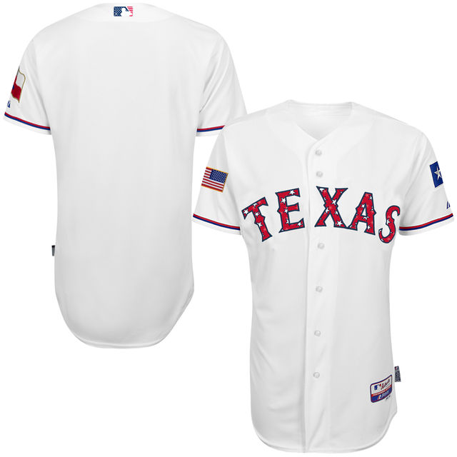 Texas Rangers White 2016 Independence Day Stars & Stripes Authentic Cool Base Jersey