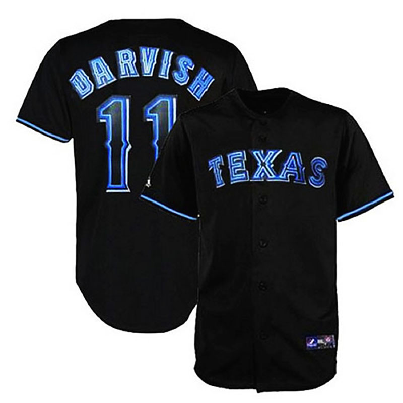 Texas Rangers #11 Yu Darvish Black Fashion Jersey