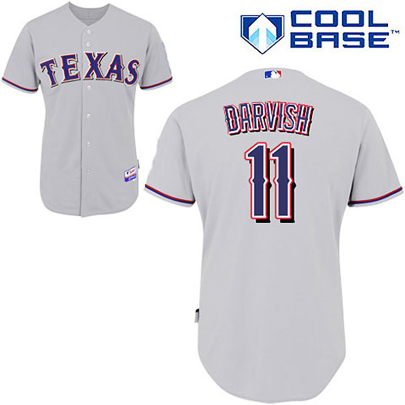 Texas Rangers #11 Yu Darvish Grey Cool Base Jersey