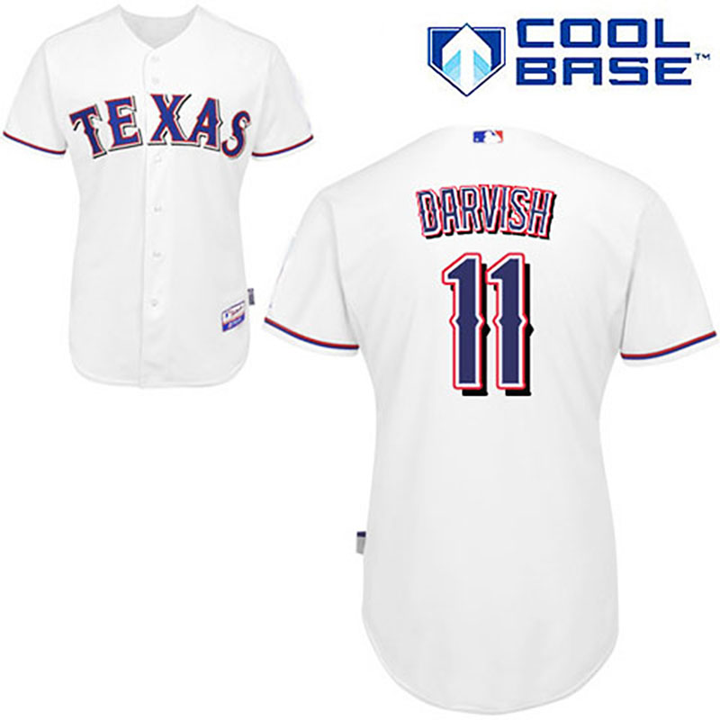 Texas Rangers #11 Yu Darvish White Cool Base Jersey