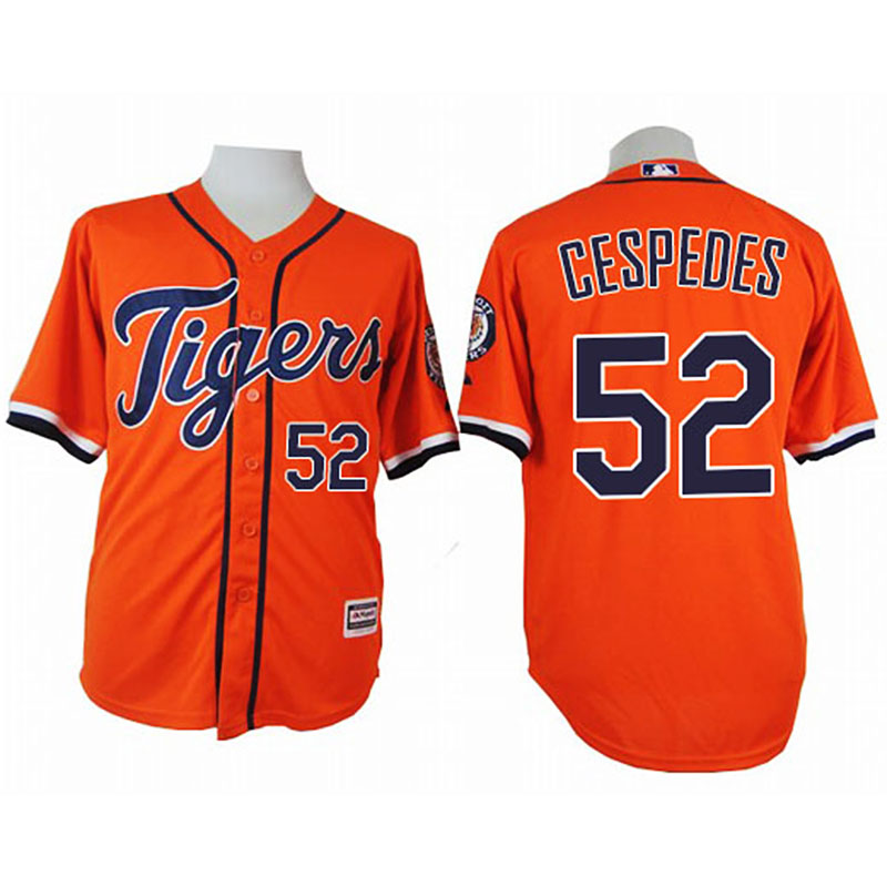 Detroit Tigers #52 Yoenis Cespedes Orange Cool Base Jersey