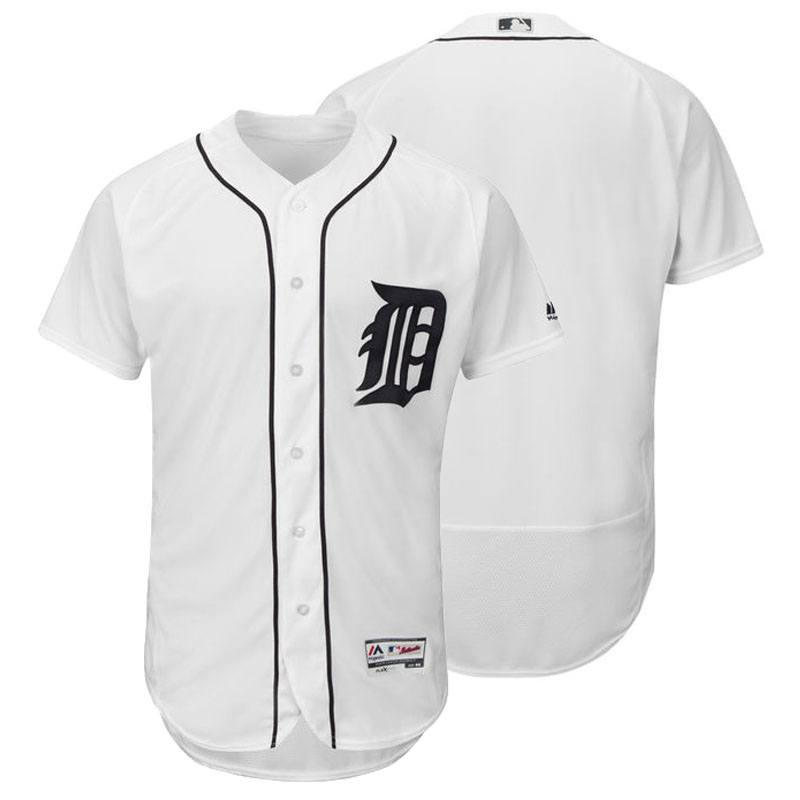 Detroit Tigers Majestic White Authentic Collection Flexbase Team Jersey