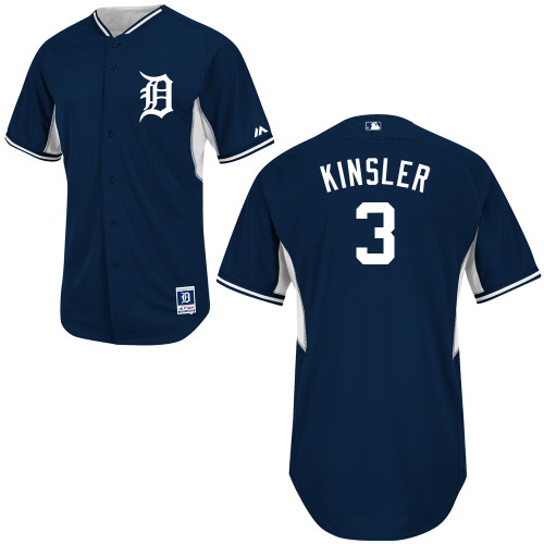 Detroit Tigers #3 Ian Kinsler Blue BP Cool Base Jersey