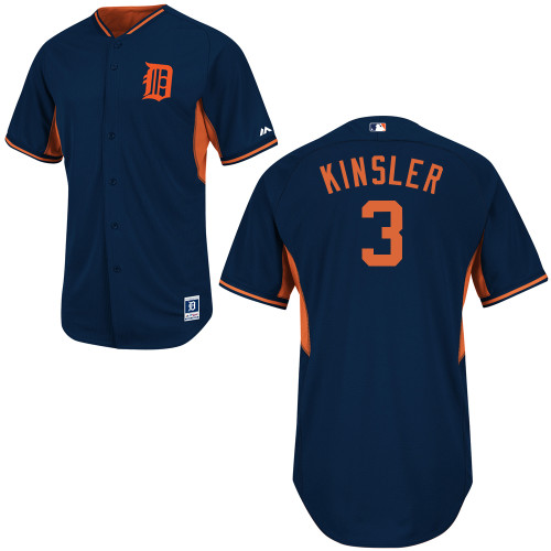 Detroit Tigers #3 Ian Kinsler Blue BP Cool Base Road Jersey