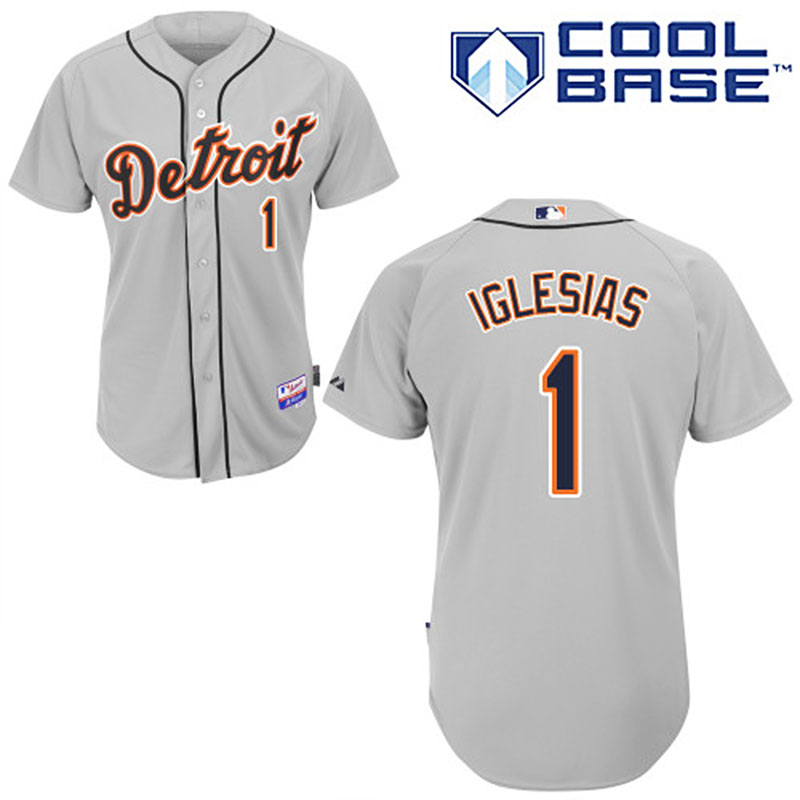 Detroit Tigers #1 Jose Iglesias Gray Cool Base Road Jersey