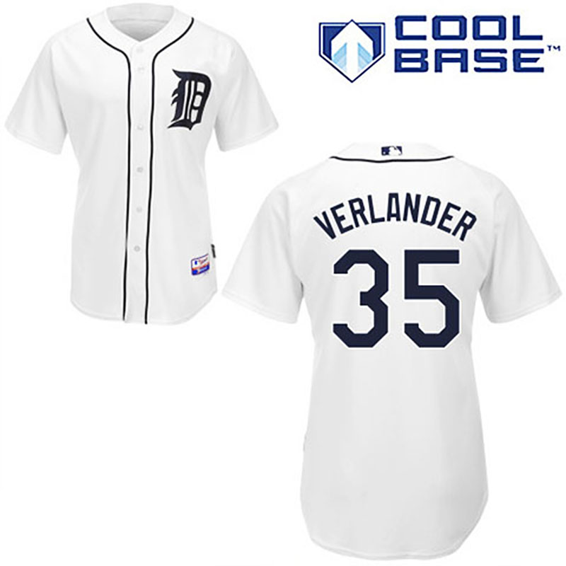 Detroit Tigers #35 Justin Verlander Youth White Cool Base Jersey