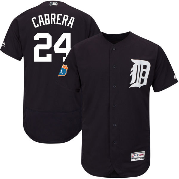 Detroit Tigers #24 Miguel Cabrera Navy Blue Flexbase Authentic On-Field Spring Training Jersey