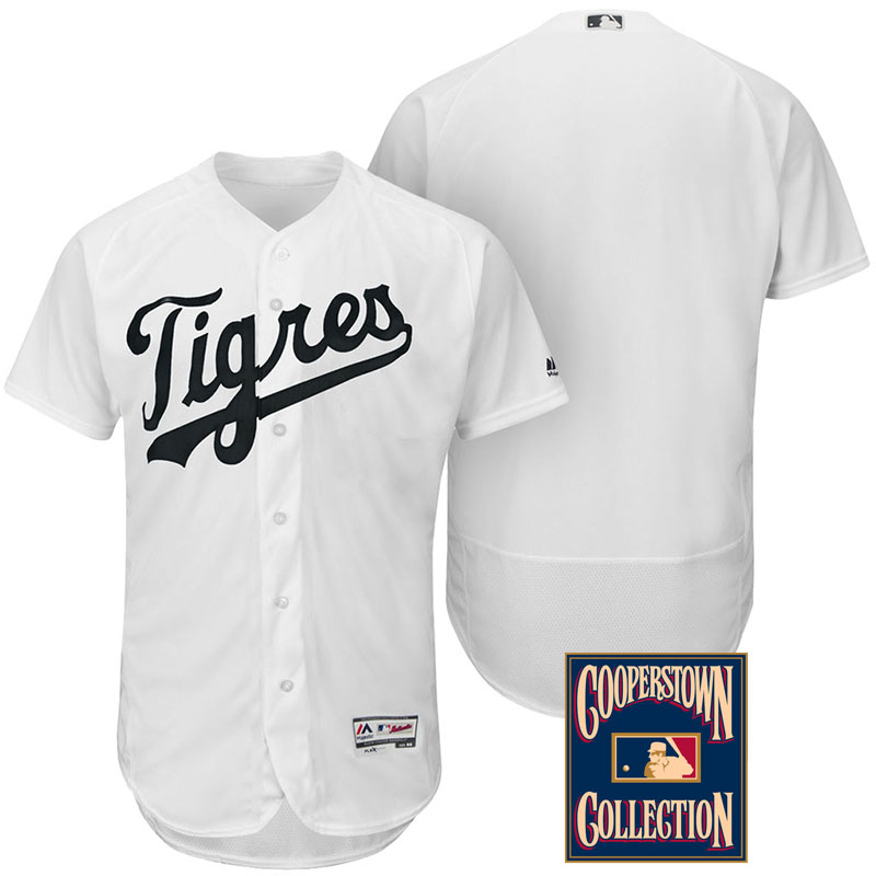 Detroit Tigers White Flex Base Hispanic Heritage Team Jersey