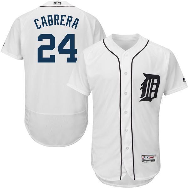 Detroit Tigers #24 Miguel Cabrera White Flexbase Authentic Collection Jersey