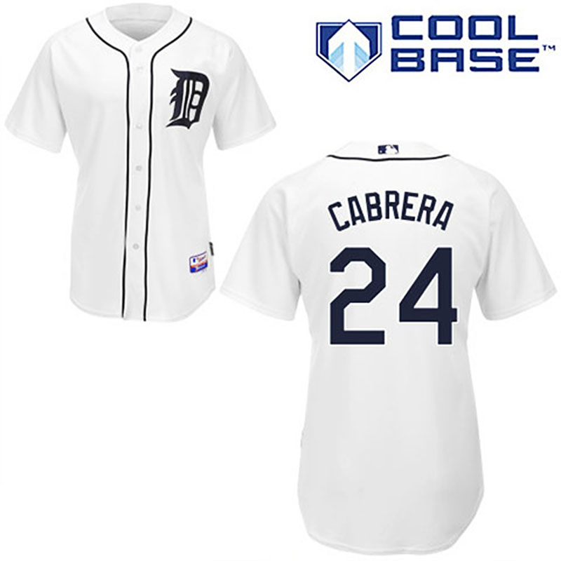 Detroit Tigers #24 Miguel Cabrera Youth White Cool Base Jersey